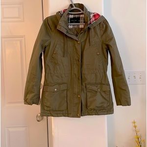 Love Tree Army Green Cargo/Utility Hooded Jacket Size S